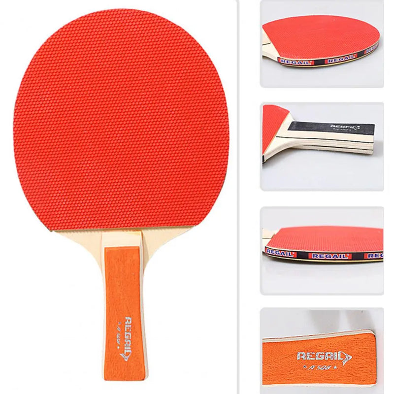 2Pcs Sturdy Table Tennis Paddle Ergonomic Grip Interactive Toy Corrosion-resistant Table Tennis Racket Set with Balls
