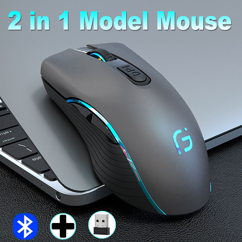 Rechargeable Mouse 2.4G Wireless Mute Ergonomic Mouse 3600DPI Colorful Breathing Light Mice for Gaming Office Laptop Pc and Mac
