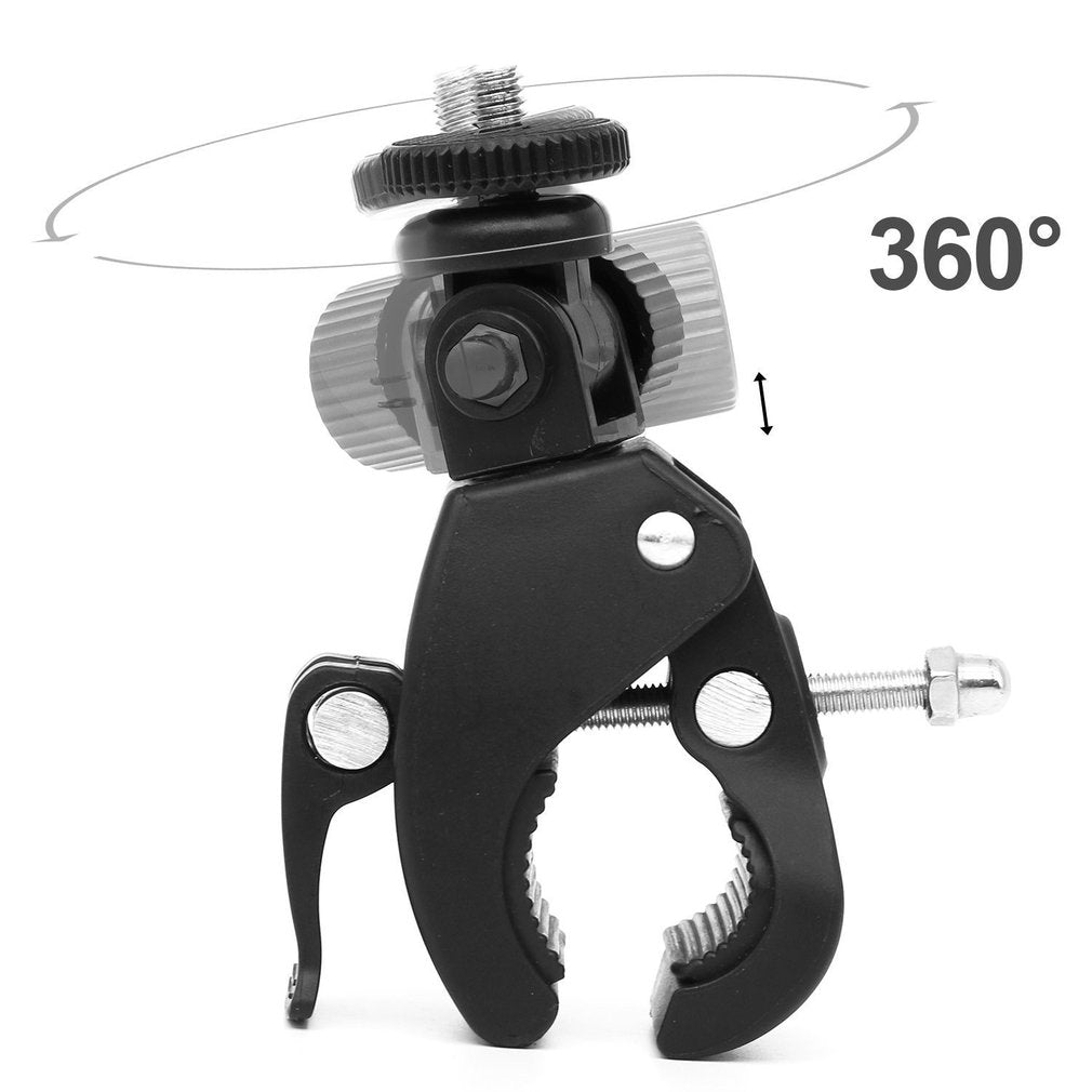 Motorcycle Bike Bicycle Handlebar Clamp With Camera Tripod Adapter for Go Pro Hero 7 6 5 4 SJCAM SJ4000 Yi 4K GoPro Accessories