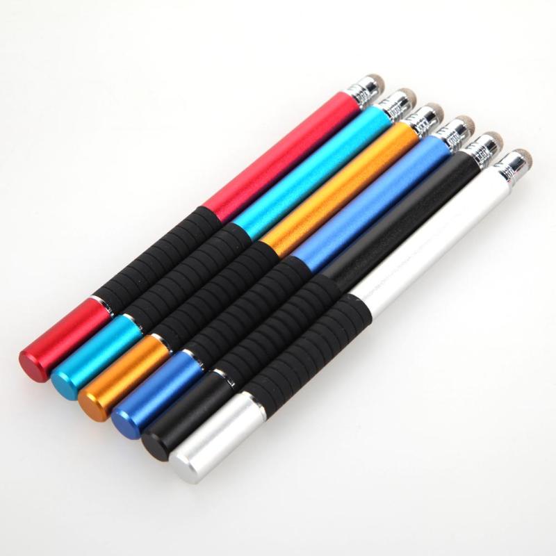2 in 1 6-Color Precision Capacitive Touch Screen Pen For iPhone iPad Samsung Tablet Smartphones