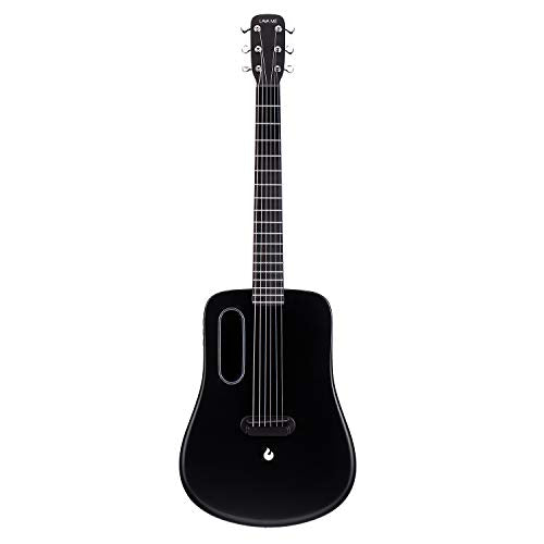 LAVA ME 2 Carbon Fiber Guitar with Effects 36 Inch Acoustic Electric Travel Guitar with Bag Picks and Charging Cable (Freeboost-Black) LAVA