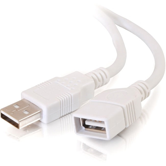 C2G 2 m USB-Verlängerungskabel – USB 2.0 A auf A weiß – Stecker/Buchse – 1,8 m