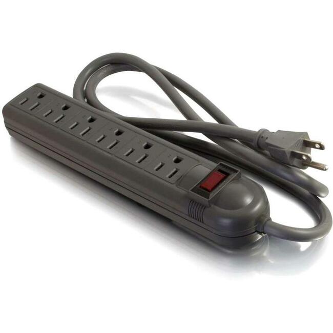 C2G 6-Outlet Power Strip with Surge Suppressor Default Title