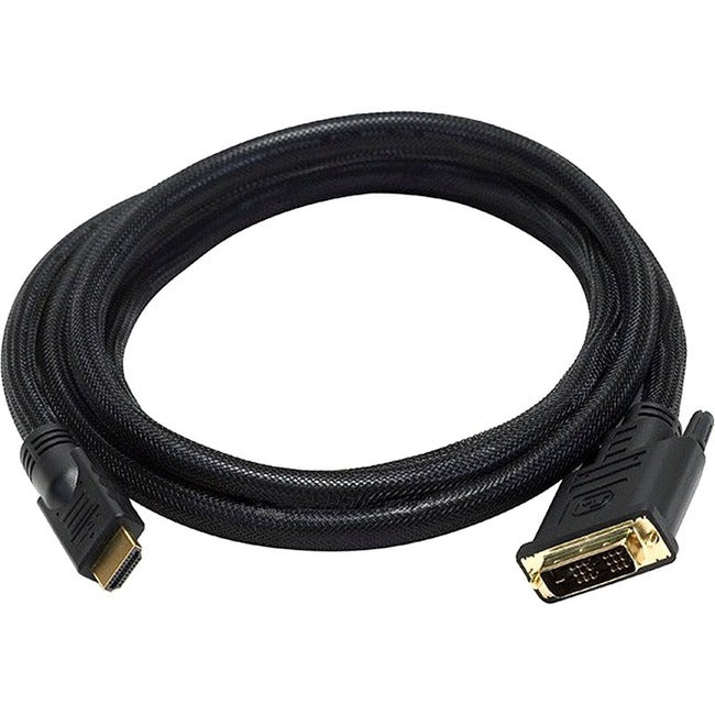 Monoprice 6ft 24AWG CL2 High Speed HDMI to DVI Adapter Cable w / Net Jacket - Black Default Title