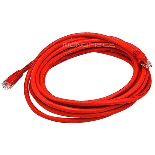 Monoprice Cat6 24AWG UTP Ethernet Network Patch Cable, 14ft Red Default Title