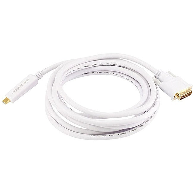 Monoprice 10ft 32AWG Mini DisplayPort to DVI Cable - White Default Title