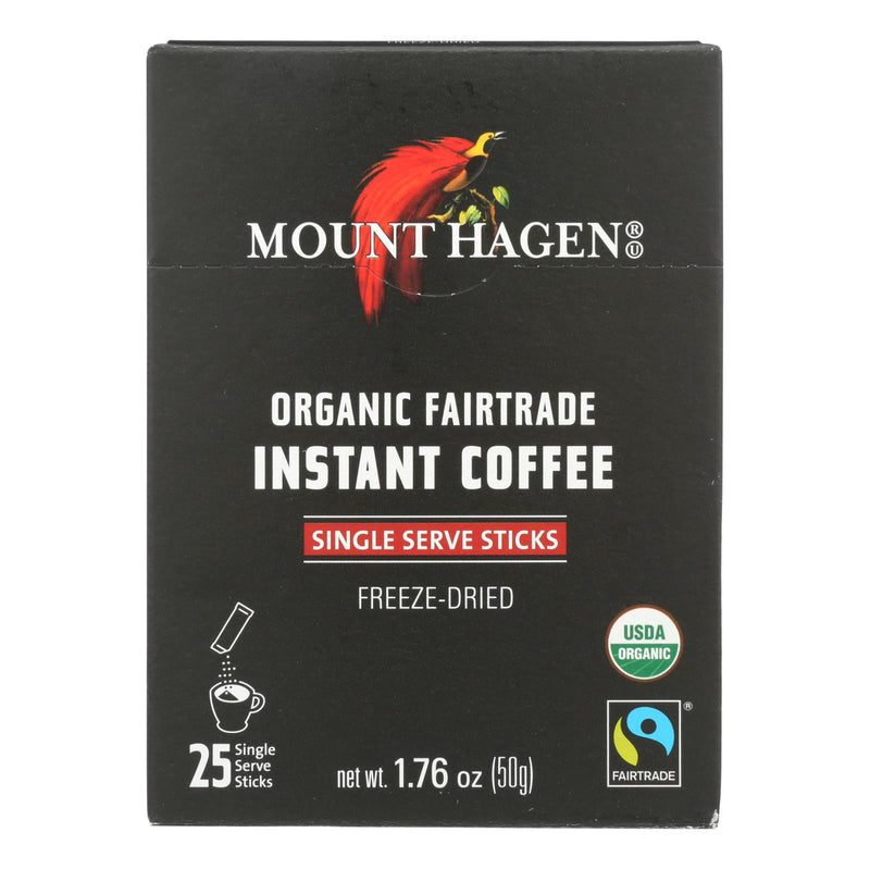 Mount Hagen – Bio-Fairtrade-Instantkaffee 25 Einzelportionssticks 25 ct – Karton mit 8 – 1,76 Unzen