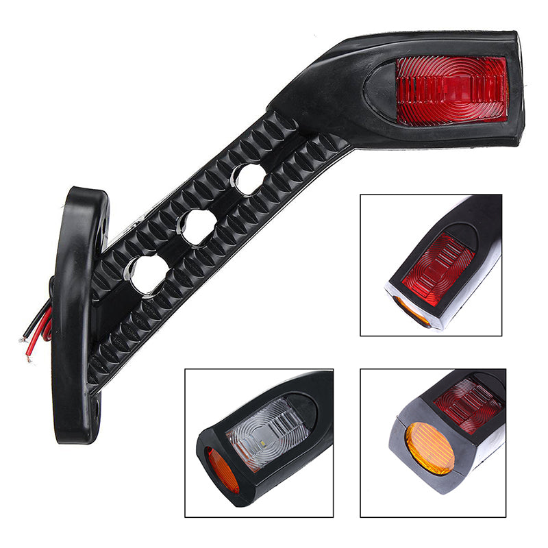 3 Color LED Side Outline Stalk Marker Lights Lamp For Trailer Truck Carvan Lamp Rear Front Side Tail Lights 24V Universal