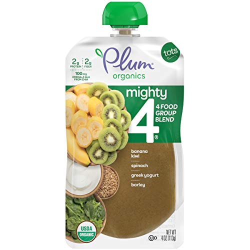 Plum Organics Mighty 4, Organic Toddler Food, Variety Pack, 4 Ounce (Pack of 18)