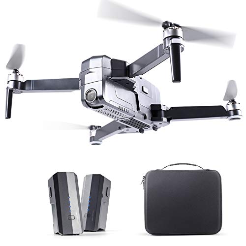 RUKO F11Pro Drones with Camera for Adults 4K UHD Camera Live Video 30 Mins Flight Time with GPS Return Home Brushless Motor-Black（1 Extra Battery + Carrying Case）