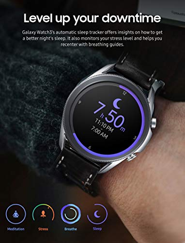 Samsung Galaxy Watch 3 (41mm, GPS, Bluetooth) Smart Watch with Advanced Health monitoring, Fitness Tracking , and Long lasting Battery - Mystic Silver (US Version) Samsung Electronics