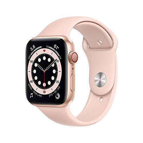 New Apple Watch Series 6 (GPS + Cellular, 44mm) - Gold Aluminum Case with Pink Sand Sport Band Apple