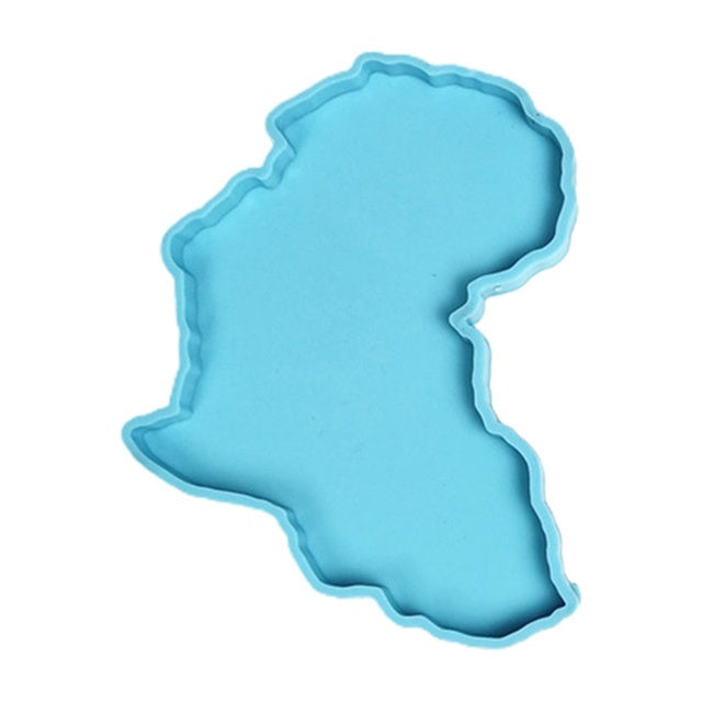 Africa Map Shape Coaster Cup Mat Pad Epoxy Resin Mold Keychain Pendants Silicone Mould DIY Crafts Jewelry Casting Tool A