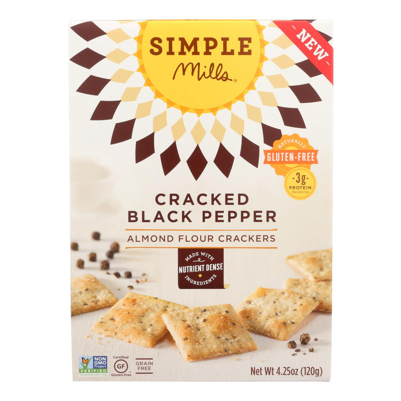 Simple Mills Cracked Black Pepper Almond Flour  - Case Of 6 - 4.25 Oz