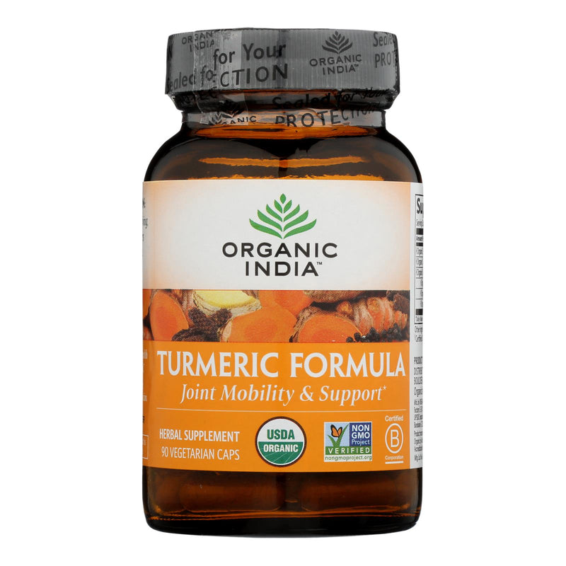 Organic India Wellness Supplements, Kurkuma-Formel – je 1 – 90 Vcap