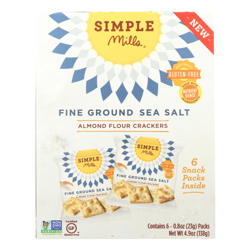 Fein gemahlene Meersalz-Mandelmehl-Cracker von Simple Mills – Karton mit 6 – 4,9 Unzen