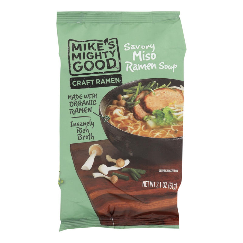 Mike's Mighty Good Pikante Miso-Ramen-Suppe – Karton mit 7 – 2,1 Unzen