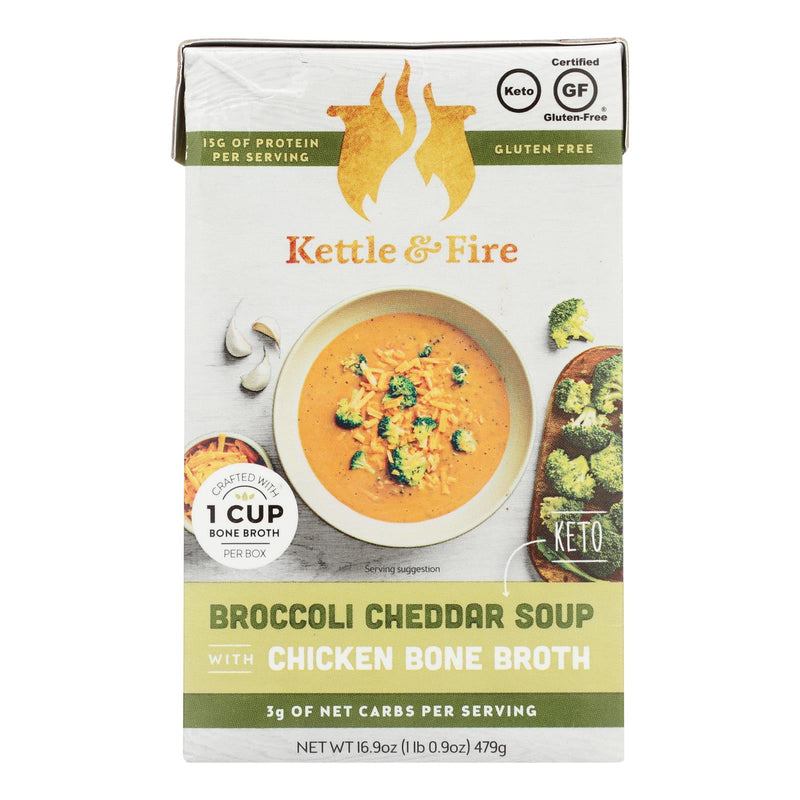 Kettle And Fire – Keto-Suppe Broc Ched/chkbb – Karton mit 6 – 16,9 Unzen