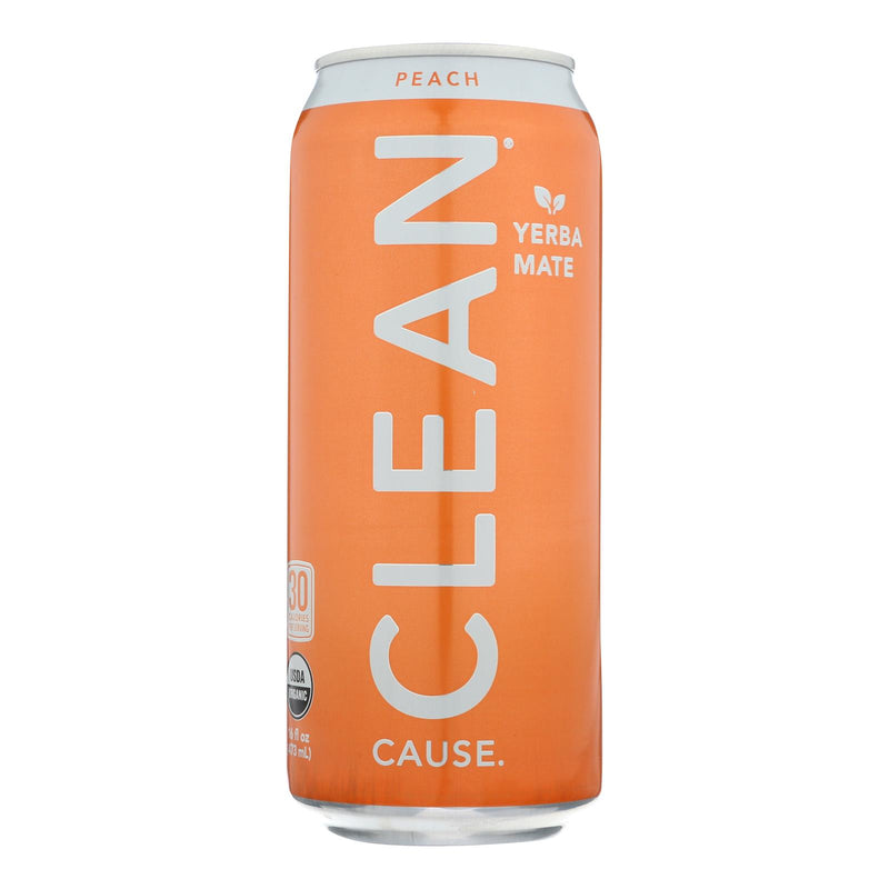 Clean Cause – Yrba Mte Peach Clean – Karton mit 12–16 Fz