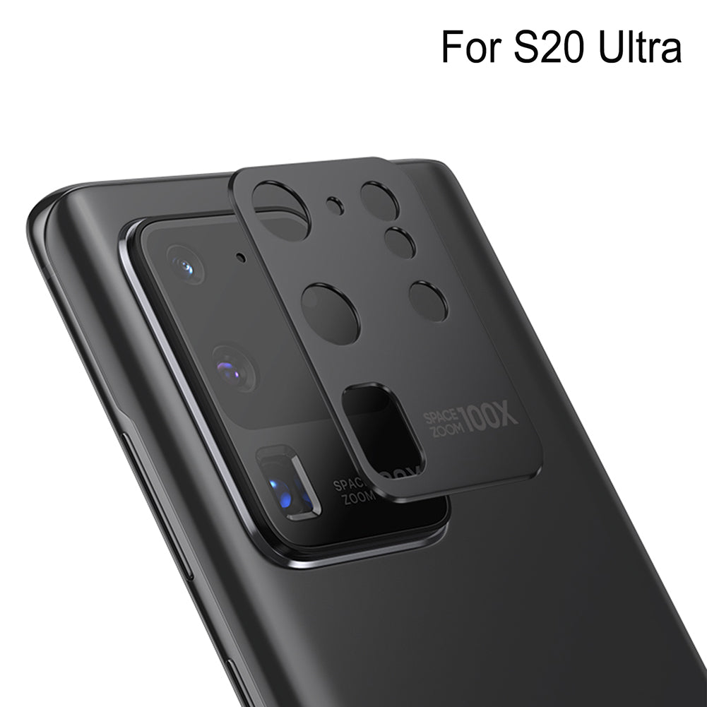 Protection Cap Alloy Mobile Phones Camera Lens Screen Protective Film Metal Protector For S20/S20 Plus/S20 Ultra Smudge-free Black for S20ultra