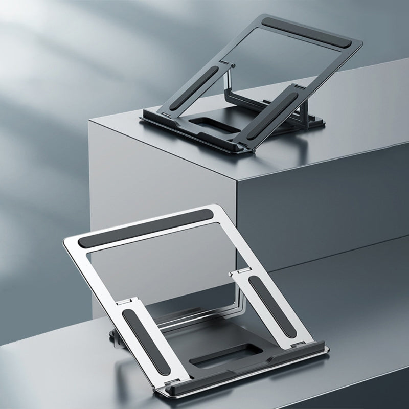 Laptop Stand Portable Folding 4-Speed Adjustable Ultra-Thin one-Piece Stand (Silver/White) tablet stands and holders adjustable