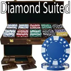 500 Ct - Pre-Packaged - Diamond Suited 12.5 G - Walnut Case