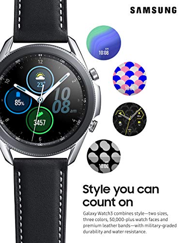 Samsung Galaxy Watch 3 (41mm, GPS, Bluetooth) Smart Watch with Advanced Health monitoring, Fitness Tracking , and Long lasting Battery - Mystic Silver (US Version) Samsung Electronics