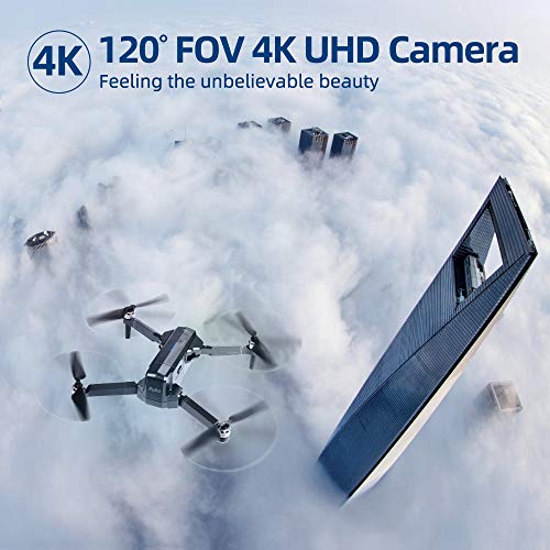RUKO F11Pro Drones with Camera for Adults 4K UHD Camera Live Video 30 Mins Flight Time with GPS Return Home Brushless Motor-Black（1 Extra Battery + Carrying Case）