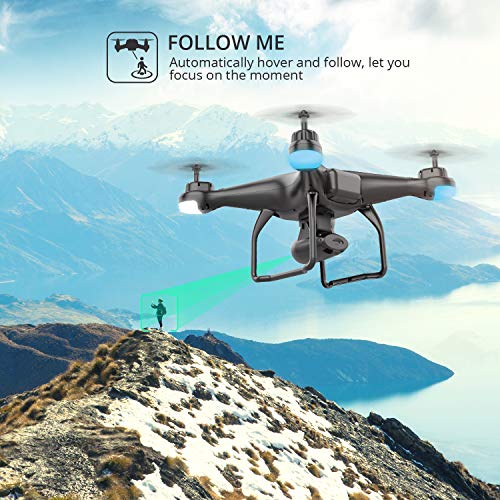 Holy Stone HS120D GPS Drone with Camera for Adults 2K UHD FPV, Quadcotper with Auto Return Home, Follow Me, Altitude Hold, Way-points Functions, Includes 2 Batteries and Carrying Backpack Holy Stone