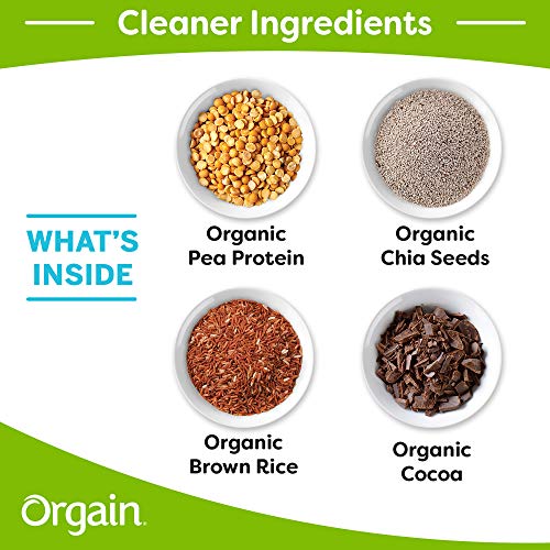Orgain Organic Plant Based Protein Powder, Creamy Chocolate Fudge - Vegan, Low Net Carbs, Non Dairy, Gluten Free, Lactose Free, No Sugar Added, Soy Free, Kosher, Non-GMO, 2.03 Pound Orgain