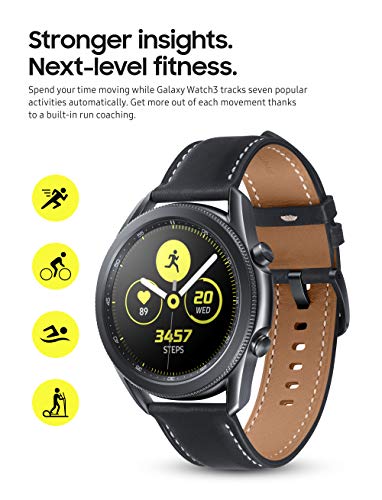 Samsung Galaxy Watch 3 (45mm, GPS, Bluetooth) Smart Watch with Advanced Health monitoring, Fitness Tracking , and Long lasting Battery - Mystic Black (US Version) Samsung Electronics