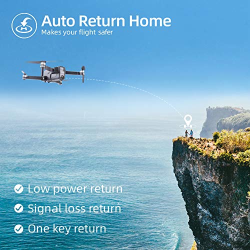 RUKO F11Pro Drones with Camera for Adults 4K UHD Camera Live Video 30 Mins Flight Time with GPS Return Home Brushless Motor-Black（1 Extra Battery + Carrying Case）