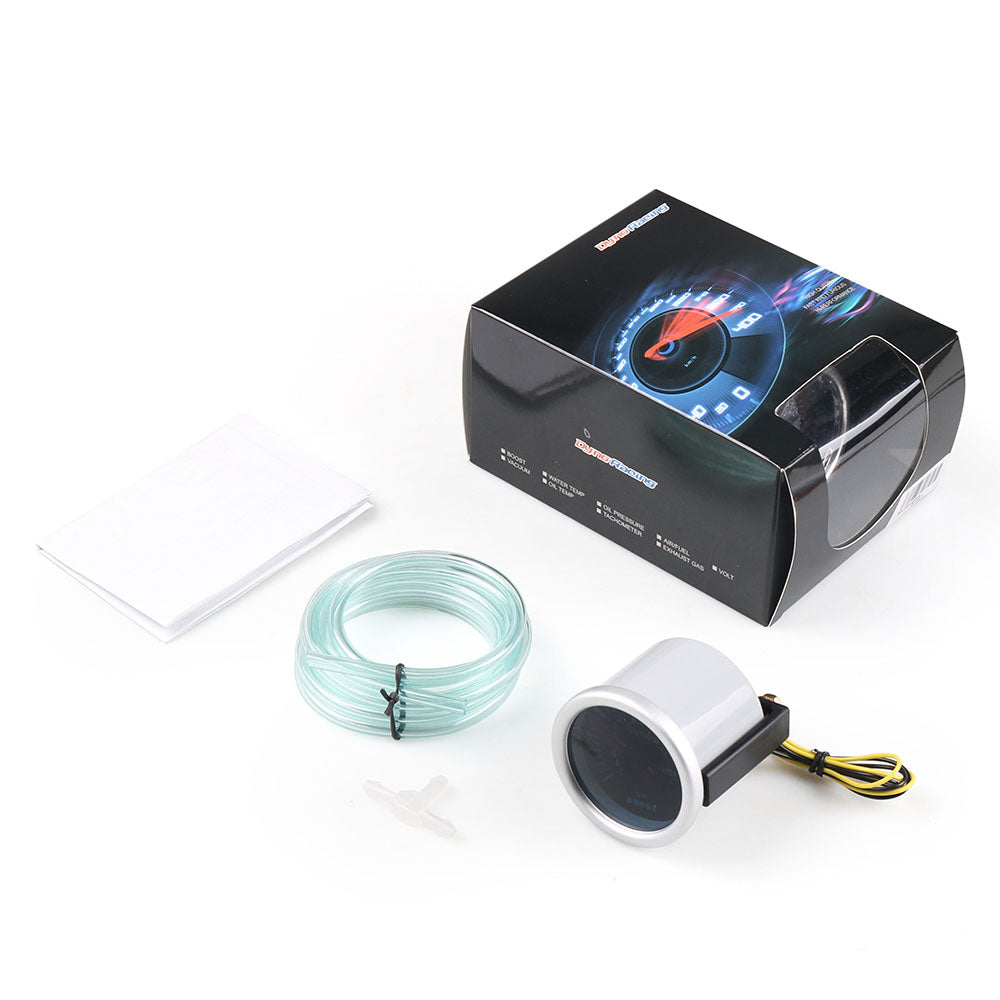 Auto Car Turbo Boost Gauge -1~0~2 BAR 2" 52mm Universal Smoke Len 12V Pointer Turbo Boost Bar Meter Digital White LED