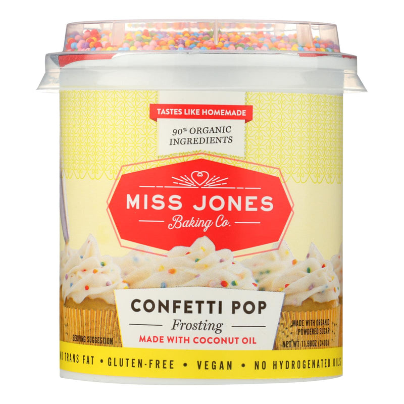 Miss Jones Baking Co. Confetti Pop Frosting  - Case Of 6 - 11.98 Oz