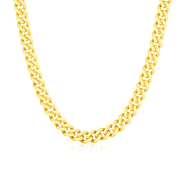 14k Yellow Gold Polished Miami Cuban Chain Necklace 22"