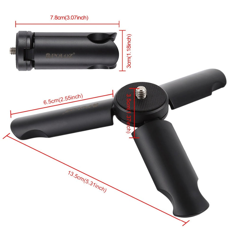 Smartphones Tripod Mini Portable Folding Plastic Tripod+Horizontal/Vertical Shooting Metal Clamp &Cold Shoe for Cell phone