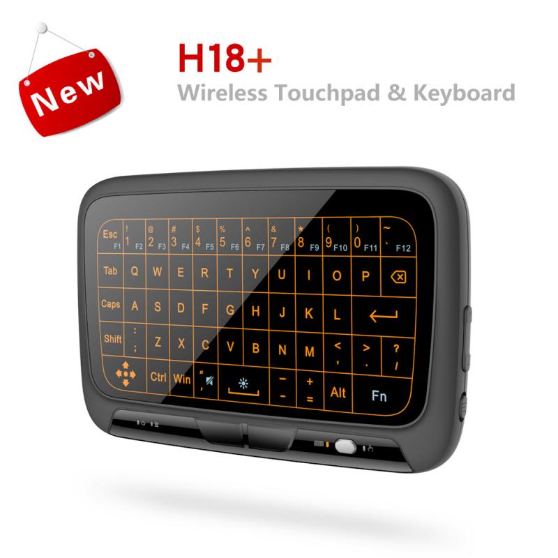 H18+ Air Mouse Wireless Keyboard Full Screen Press 2.4G Keyboard Touchpad with Backlight for PC Laptop Android TV
