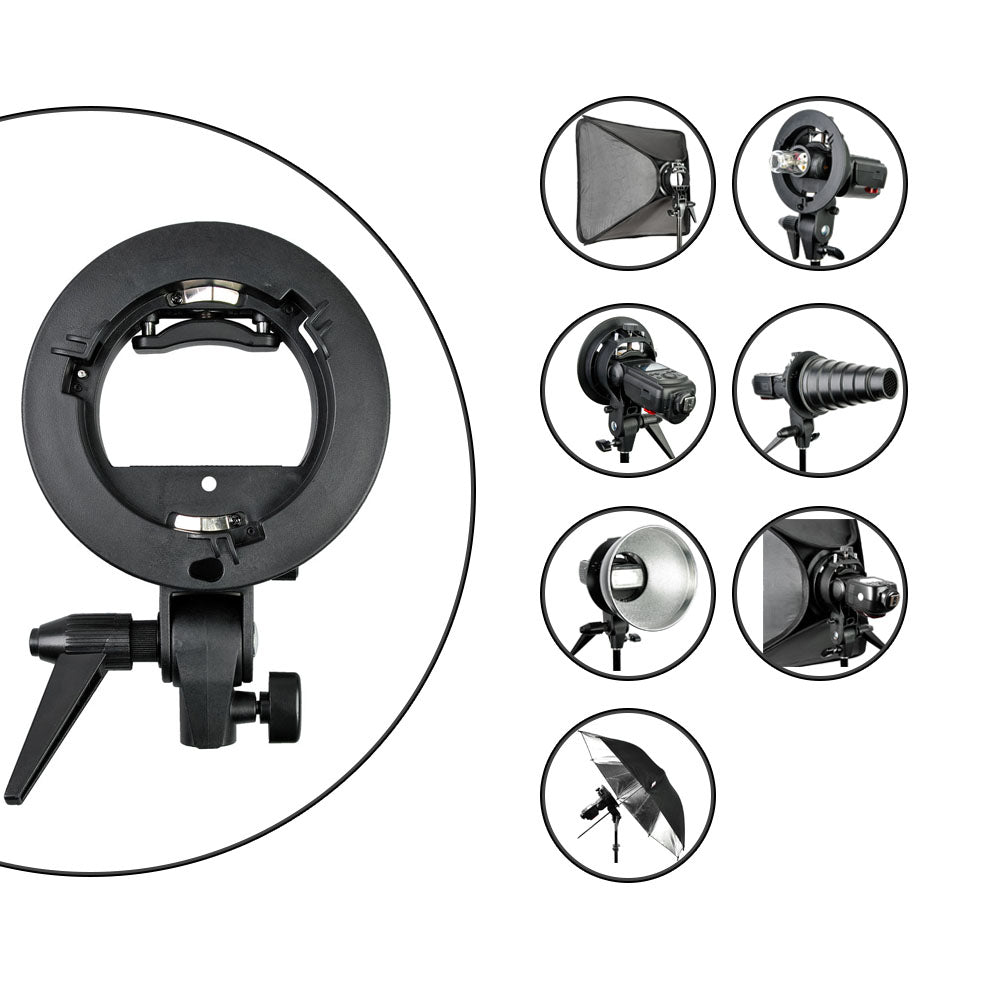 Handheld Grip S-Type Bracket for Bowens S Mount Holder for Speedlite Flash Snoot Softbox Beauty Dish Honeycomb Photography