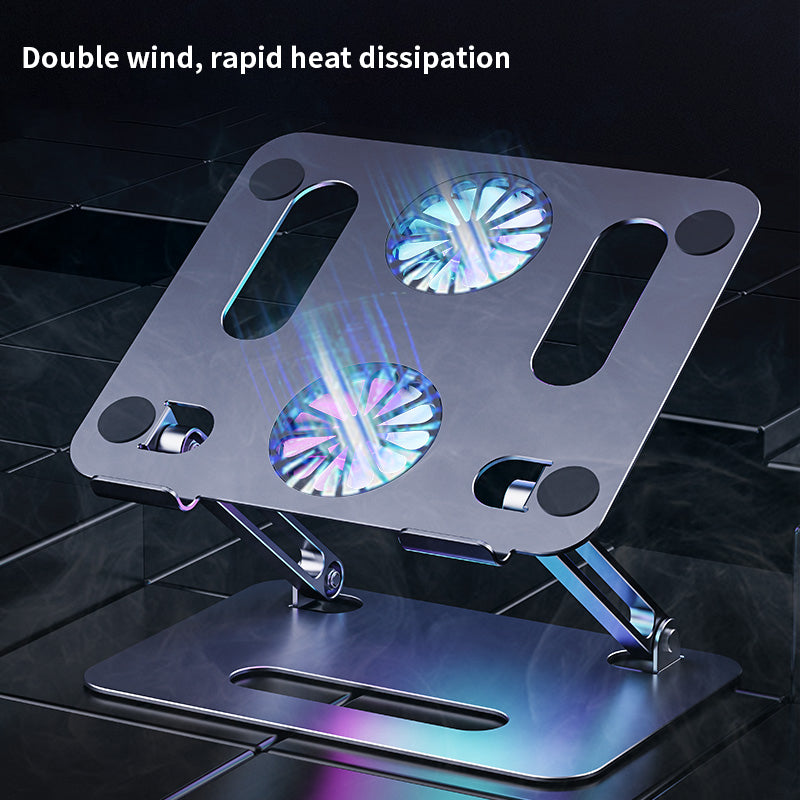 Adjustable Laptop Stand With Cooling Fans Base Support Laptop Table For Bed Folding Notebook Holder Stand Laptop Cooling Bracket