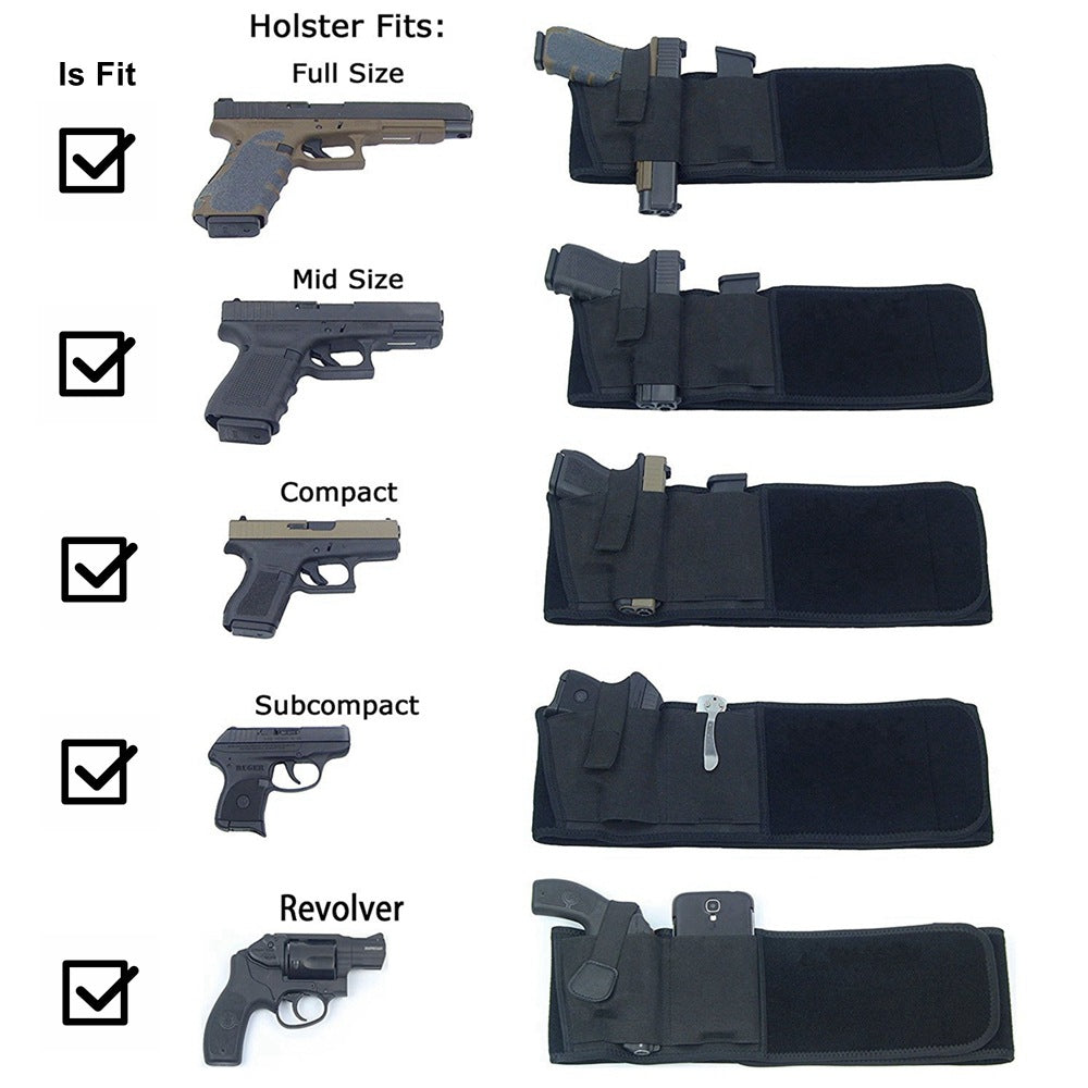 Tactical Pistol Holster Hidden Holster Wide Belt Military Portable Outdoor Hunting Shooting Defense Holster Mobile Phone Holster