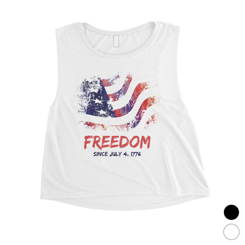 Freedom Since July 4th Crop Tank Top Mens Graphic Workout Tanks