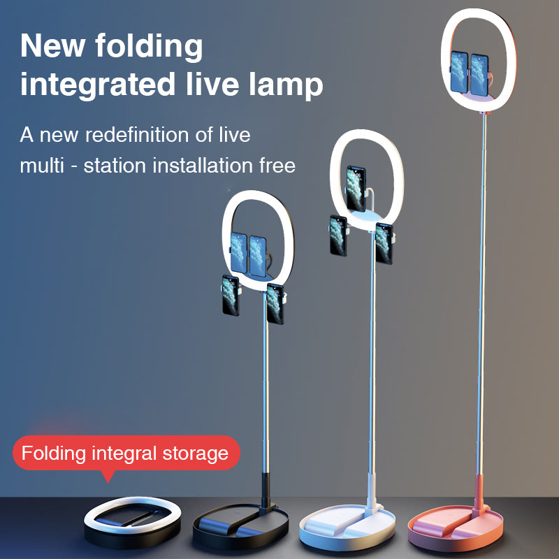 Photography Photo Studio Foldable Extension Flash Light Phone Living Desktop Photographic Ring Light with 7200mAh Large Battery