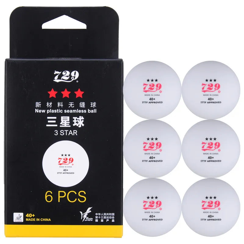 729 Friendship 3-Star Seamless 40+ Plastic Table Tennis Balls New Material ITTF APPROVED Poly Ping Pong Balls for National Games