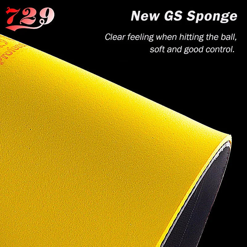 729 Friendship GS Training Table Tennis Rubber RITC Geo Spin Ping Pong Rubber with Cake Sponge for Beginner Soft Good Control