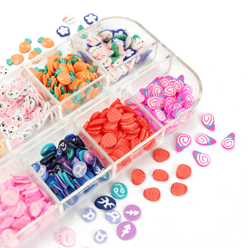 Easter Polymer Clay Slices Nail Art Accessories Professional Nails Decorations Cute Eggs Bunny Decals For Manicure Nail Supplies