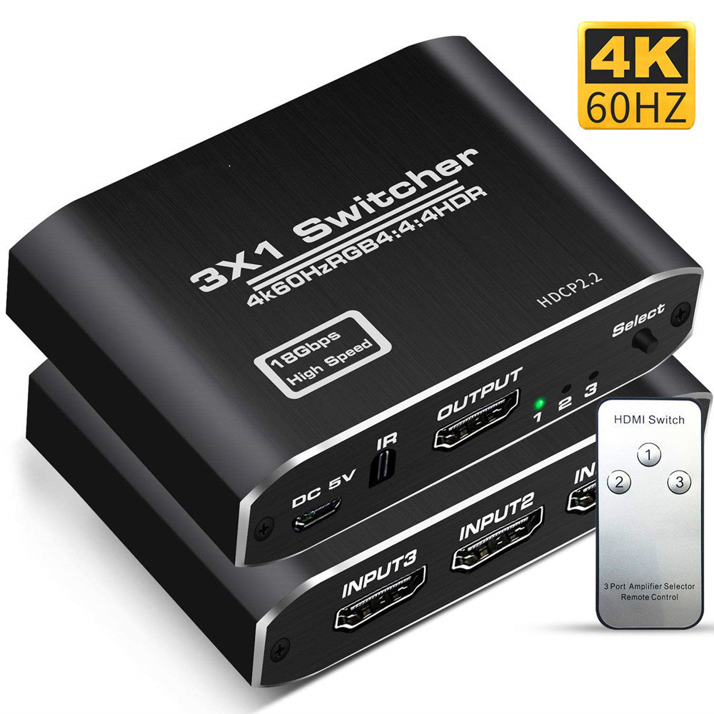 HDMI2.0 Switch 3X1 with RF Remote