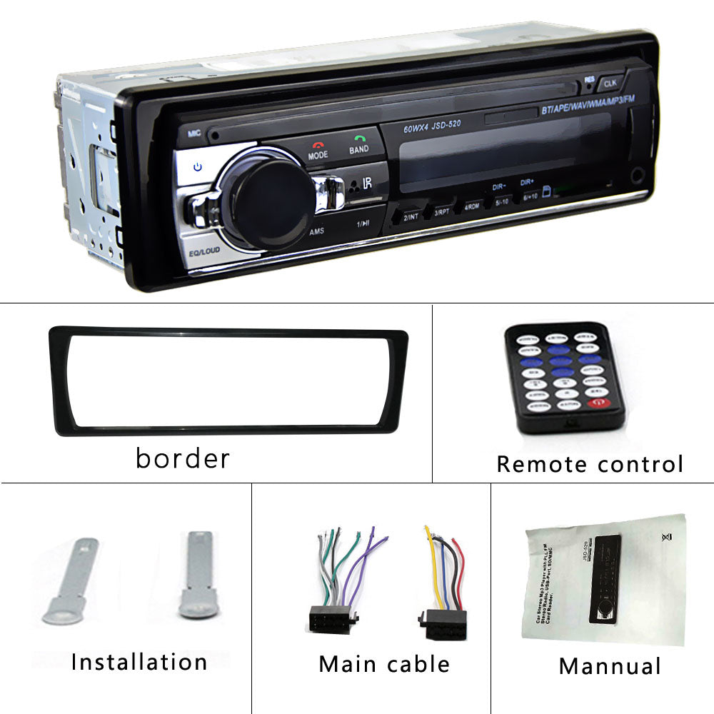 12V 1Din Car Radios Stereo Bluetooth Remote Control Charger phone USB/SD Audio MP3 Player 1 DIN In-Dash Car