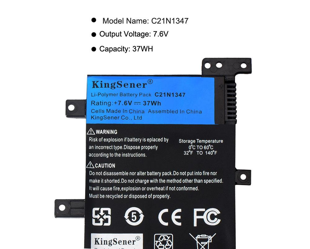 7.5V 37WH KingSener C21N1347 New Laptop Battery For ASUS X554L X555 X555L X555LA X555LD X555LN X555MA 2ICP4/63/134 C21N1347 GreatEagleInc