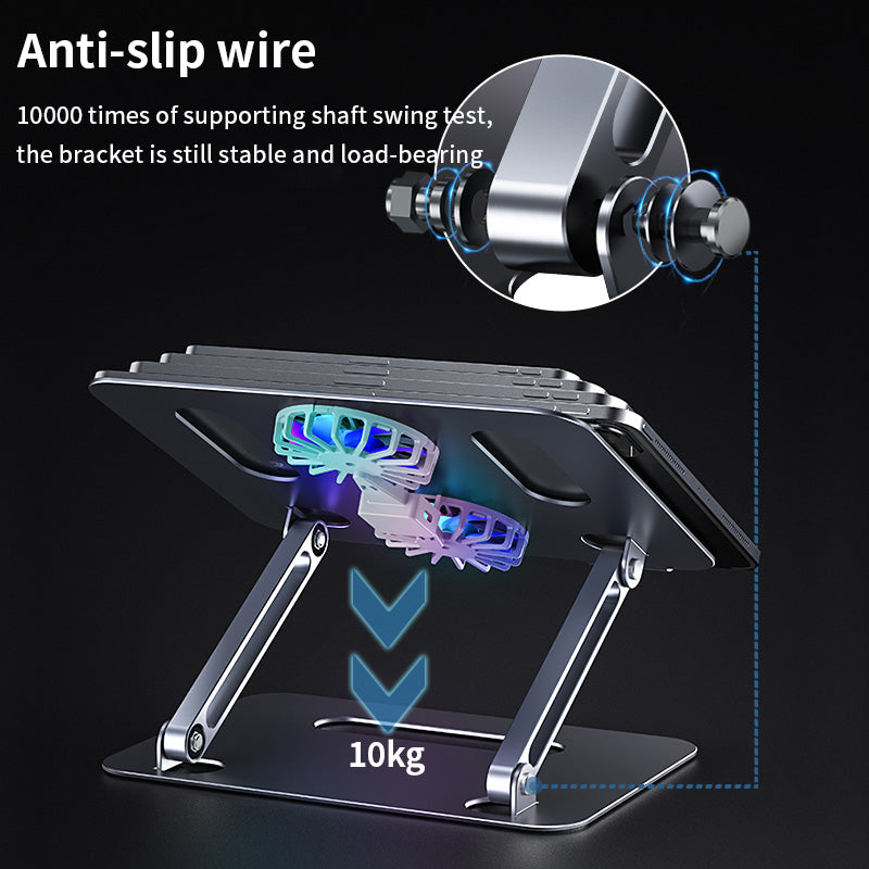 Adjustable Laptop Stand With Cooling Fans Base Support Laptop Table For Bed Folding Notebook Holder Stand Laptop Cooling Bracket