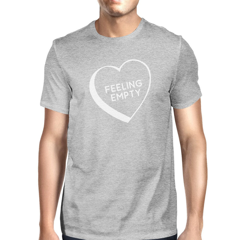 Feeling Empty Heart Men Grey Unique Design Graphic T Shirt Crewneck